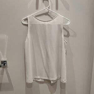 Elegant White Sleeveless Split Back Top